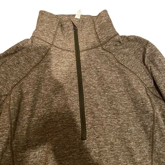 Lululemon Rush Hour 1/2 Zip Sweatshirt Women Size 10 Heathered Military Green - Picture 3 of 14